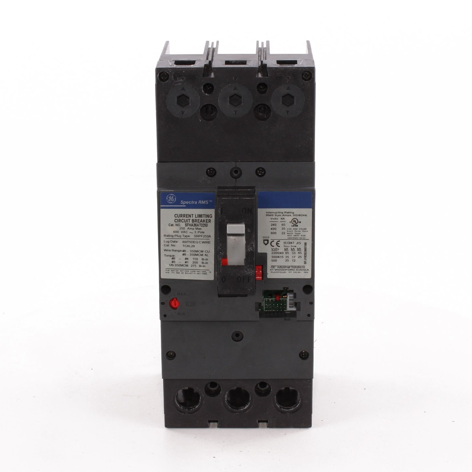 GE SFHA36AT0250 – Spectra RMS Molded Case Circuit Breakers